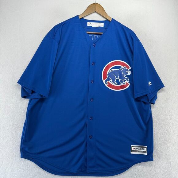 Chicago Cubs Jersey Men's 2XL Blue Majestic Cool Base Kris Bryant Sewn Stitched - Picture 1 of 9